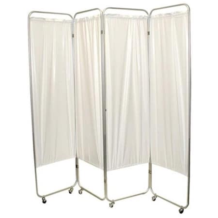 Fabrication Enterprises 65-0110W 6 Mm Thick Standard 3-Panel Privacy Screen With Casters; Vinyl; White